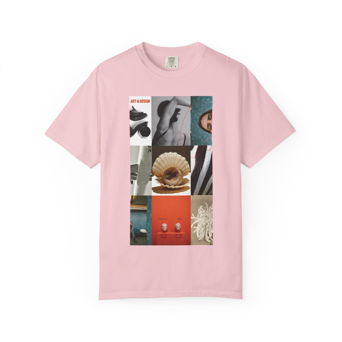 Photo Collage Graphic T‑Shirt — Vintage Object Grid Print