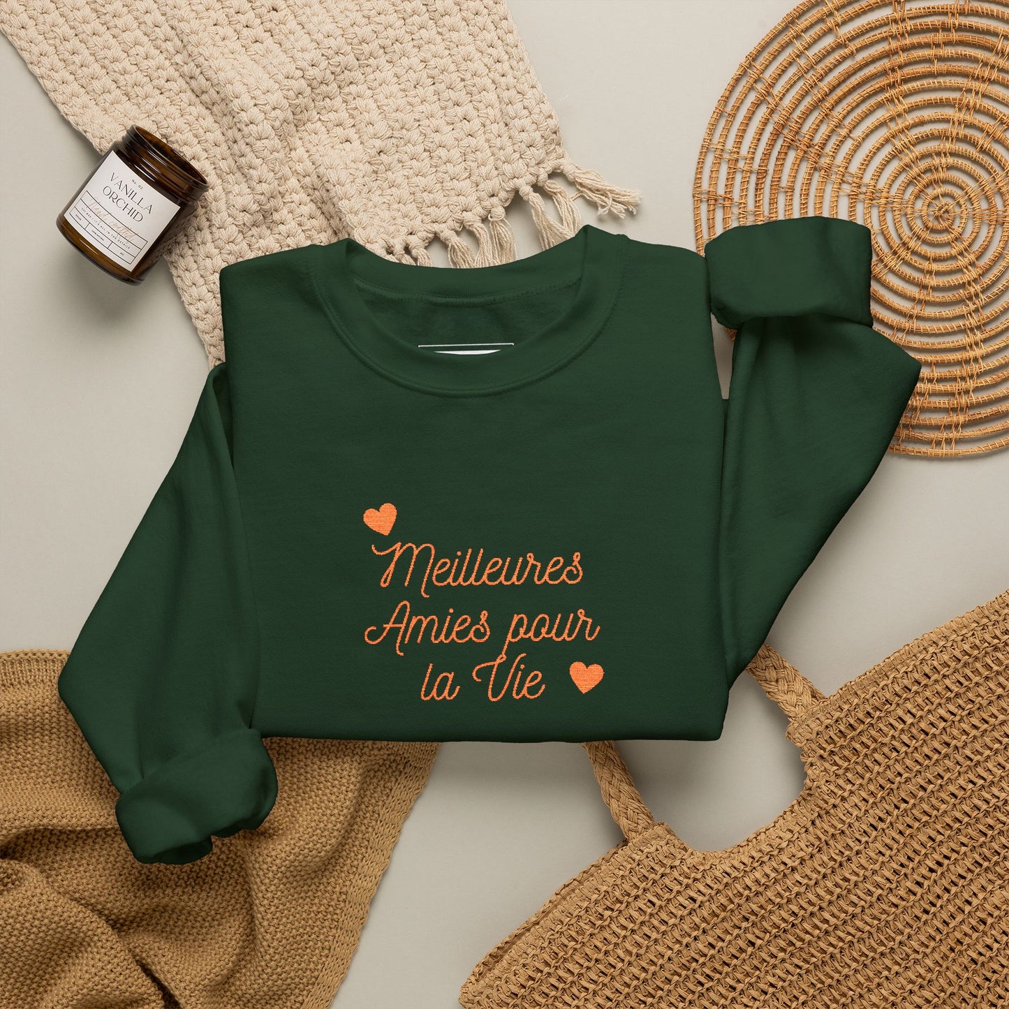 Crewneck Sweatshirt – 'Mistakes Arrive' Cute Script Heart Graphic, Cozy Casual Pullover