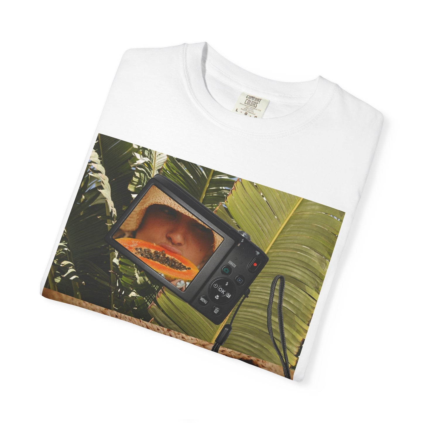 Retro Collage T-Shirt — Tropical TV & Papaya Art Tee
