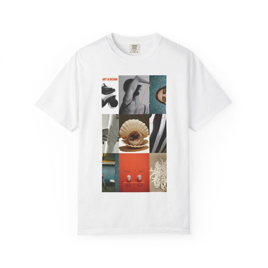 Photo Collage Graphic T‑Shirt — Vintage Object Grid Print