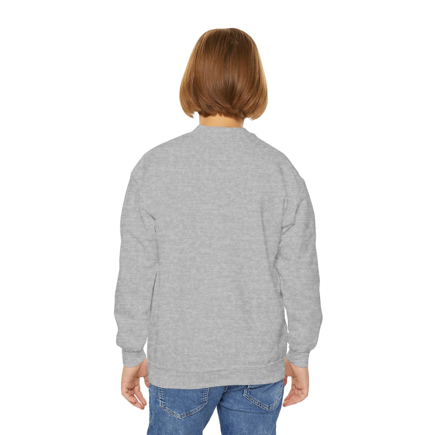 Youth Crewneck Sweatshirt — Cozy Winter Fashion Collage "Bonjour Hiver"