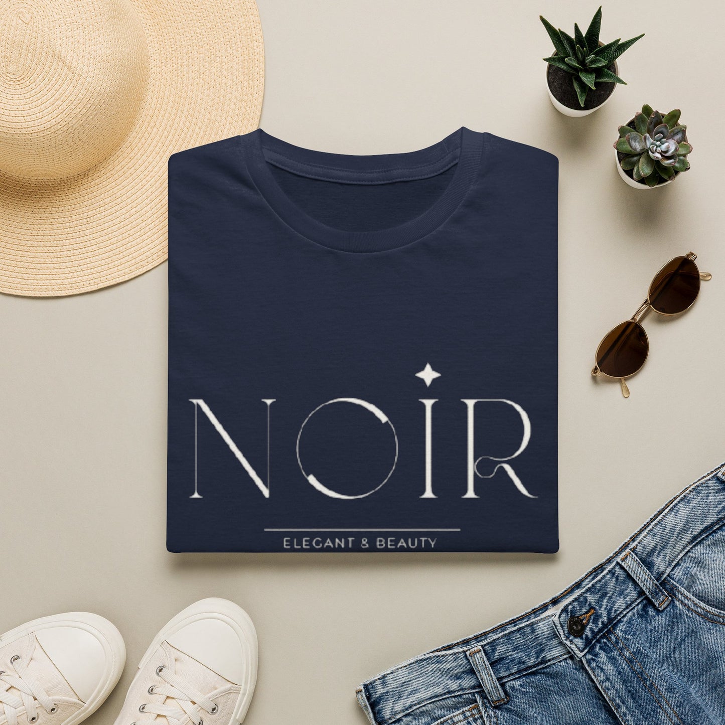 Minimalist 'Noir' Graphic T-Shirt — Subtle Monochrome Logo Tee