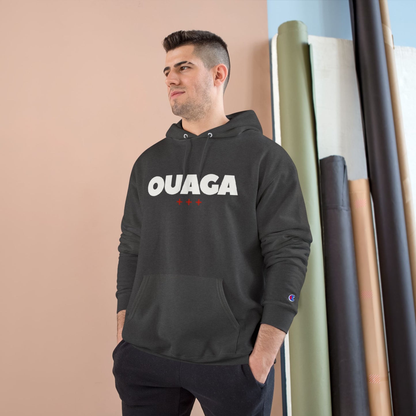 OUAGA Champion Hoodie — Retro City Name Pullover
