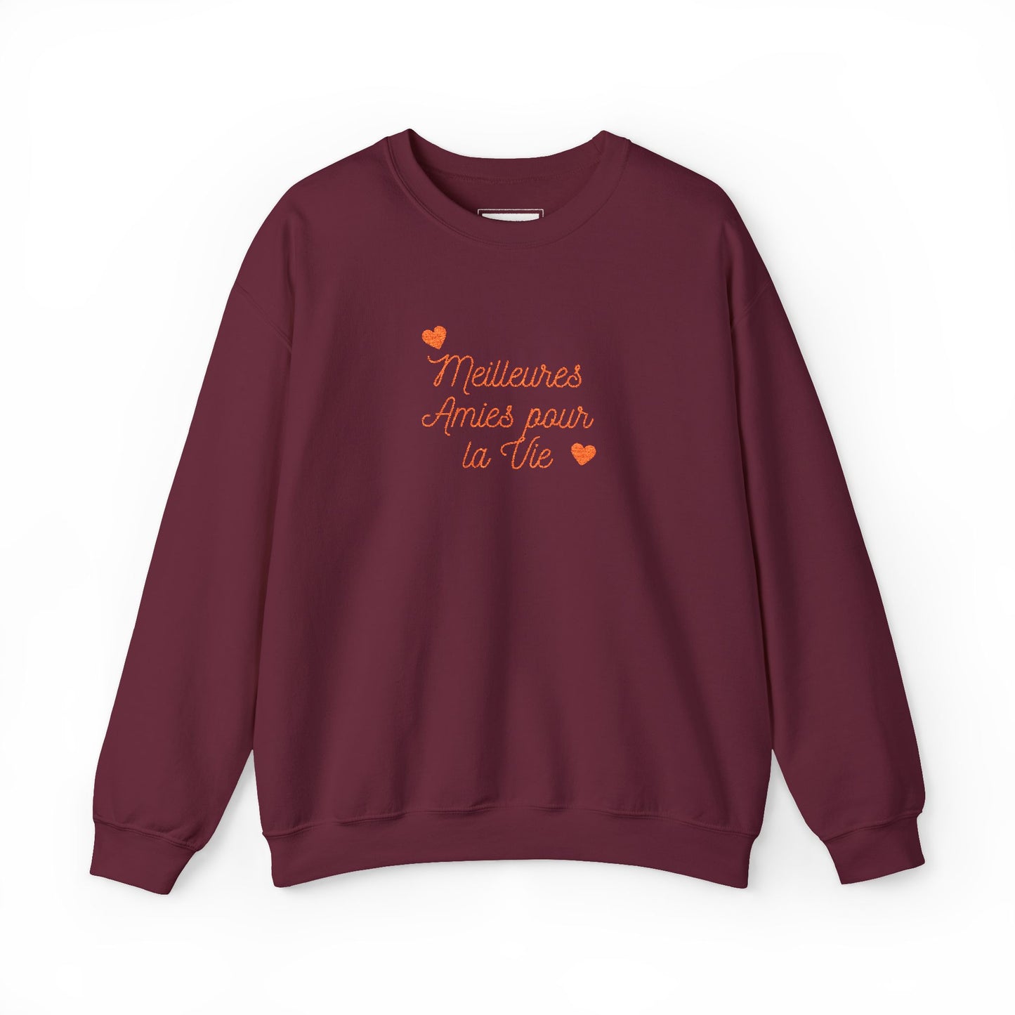 Crewneck Sweatshirt – 'Mistakes Arrive' Cute Script Heart Graphic, Cozy Casual Pullover