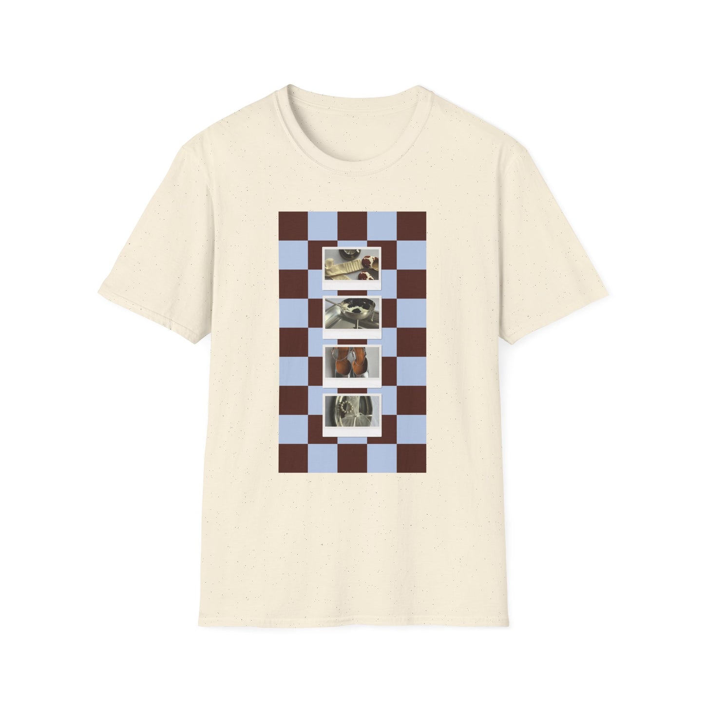 T-Shirt — Vintage Photo Checkerboard Collage