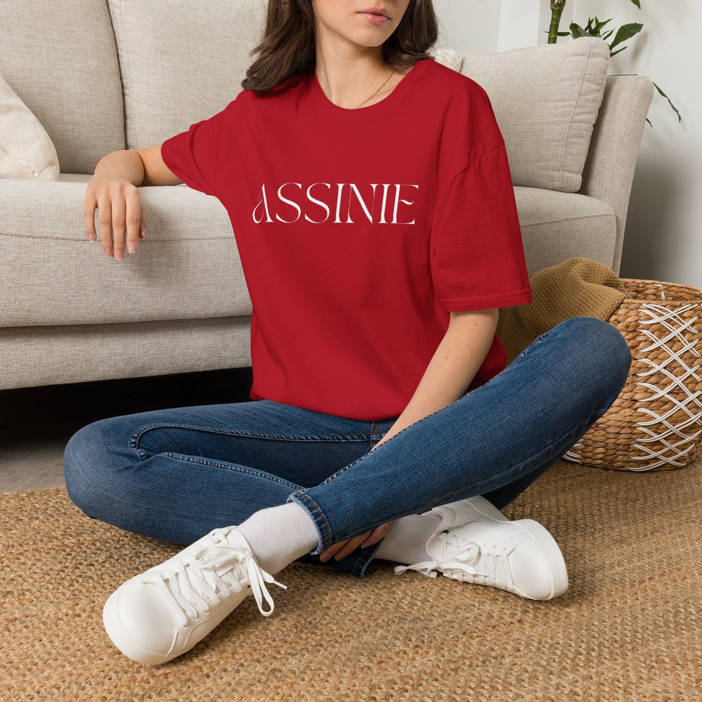 ASSNIE Embossed White T‑Shirt — Minimalist Logo Tee