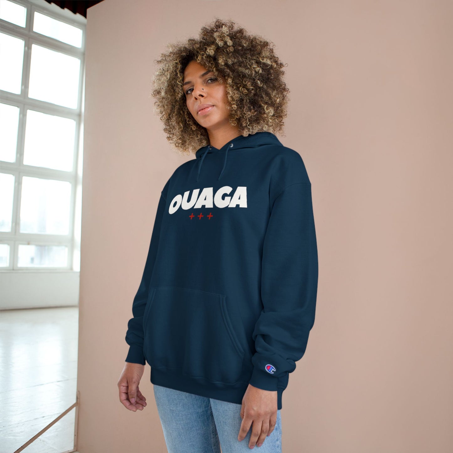 OUAGA Champion Hoodie — Retro City Name Pullover
