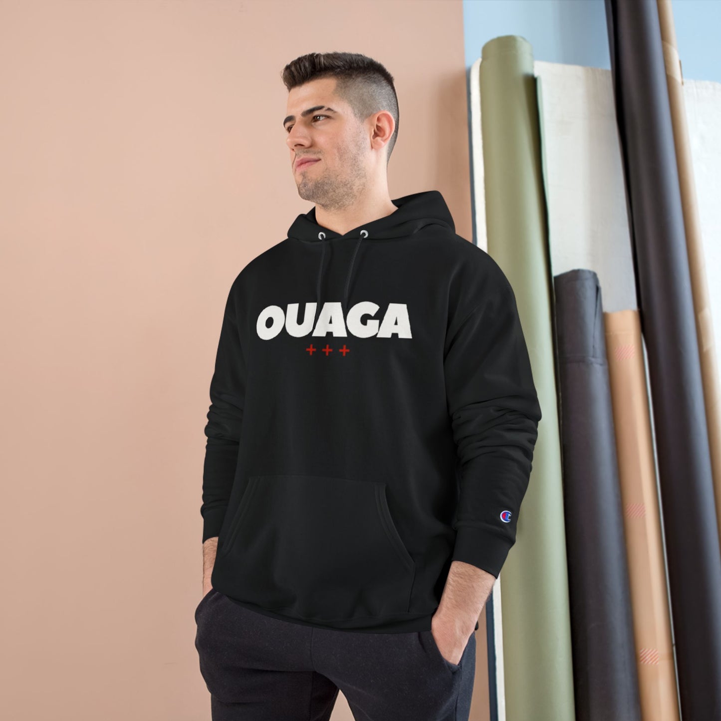OUAGA Champion Hoodie — Retro City Name Pullover