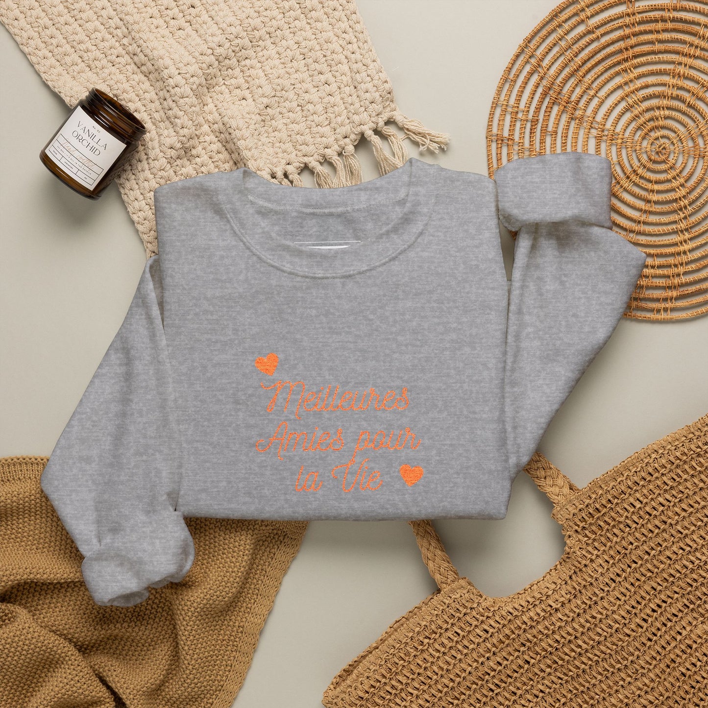 Crewneck Sweatshirt – 'Mistakes Arrive' Cute Script Heart Graphic, Cozy Casual Pullover