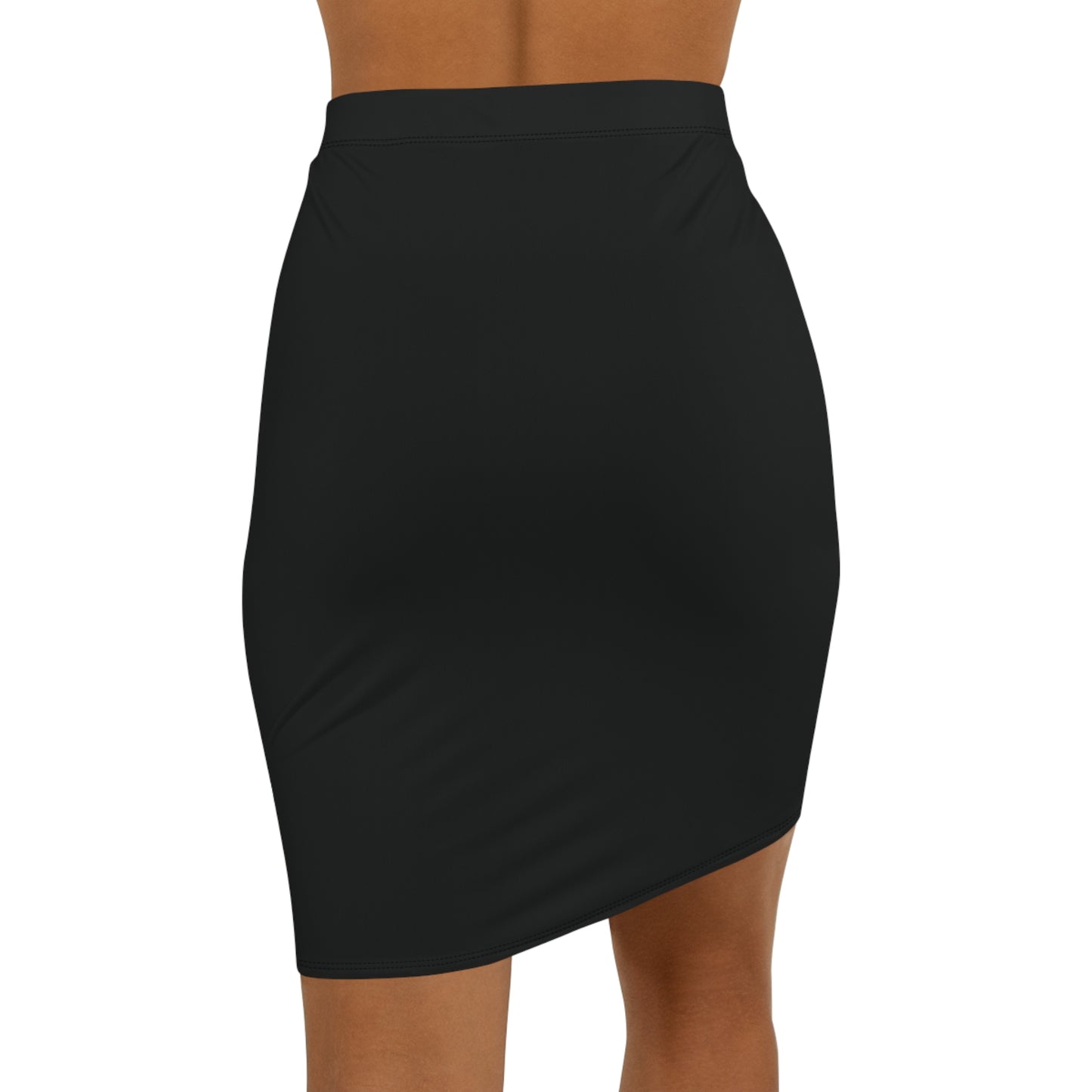 Zulu King Black Logo Pencil Skirt — Women's Mid-Waist Graphic Skirt