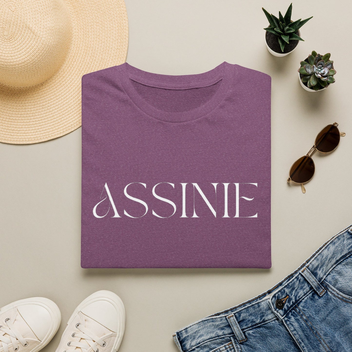 ASSNIE Embossed White T‑Shirt — Minimalist Logo Tee