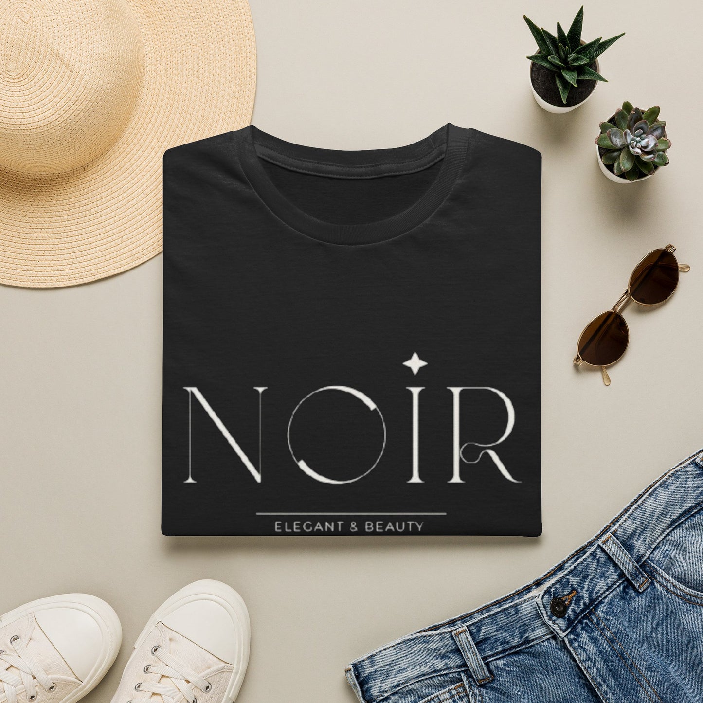 Minimalist 'Noir' Graphic T-Shirt — Subtle Monochrome Logo Tee