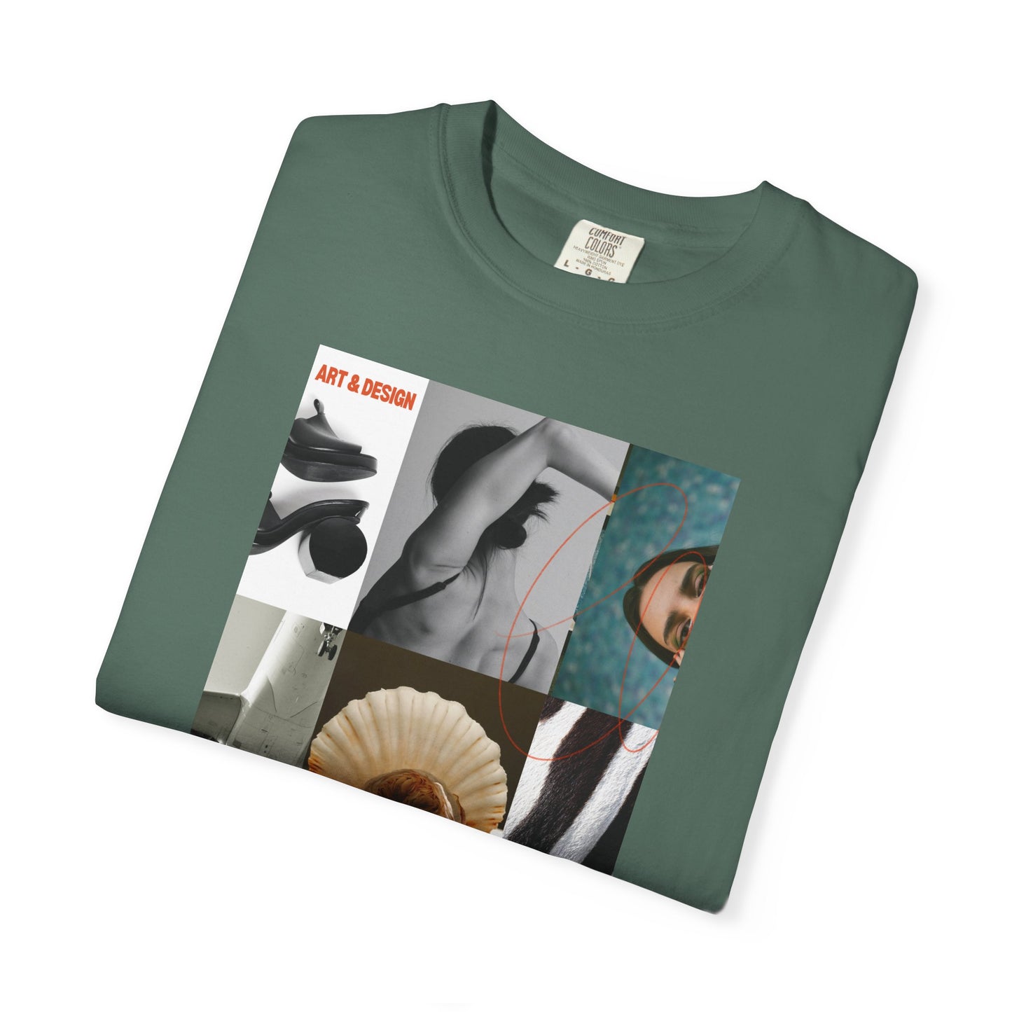 Photo Collage Graphic T‑Shirt — Vintage Object Grid Print