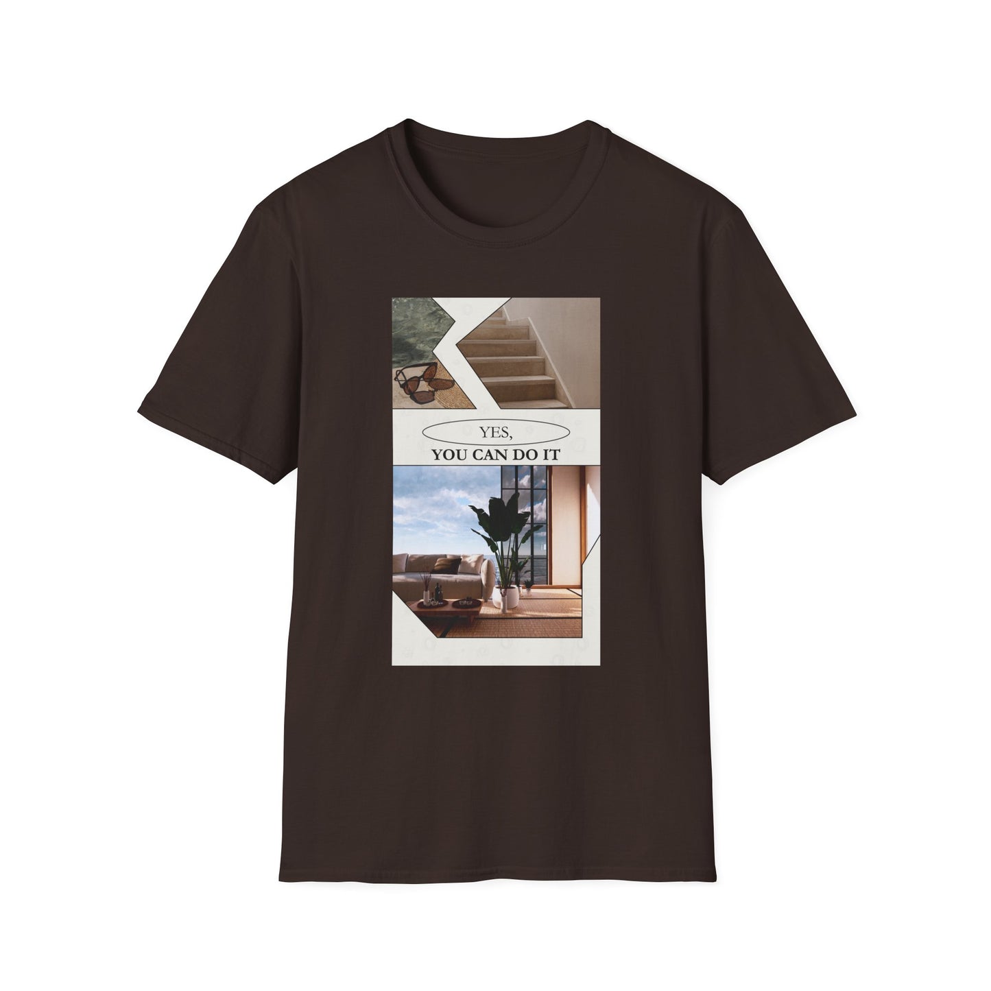 Motivational Photo Collage T-Shirt — "Yes, You Can Do It" Inspirational Tee