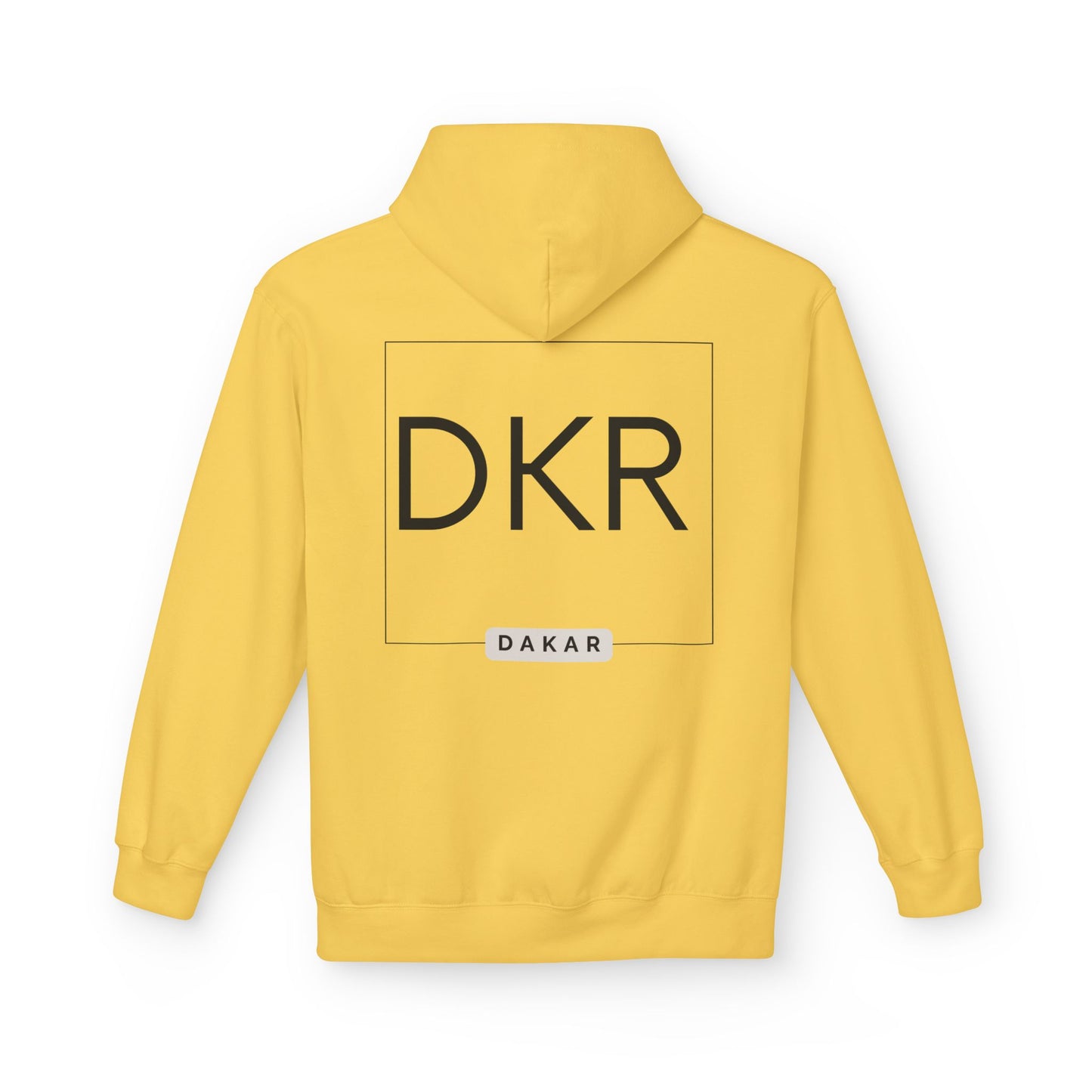 DKR (Dakar) White Hoodie — Clean Logo Chest & Back