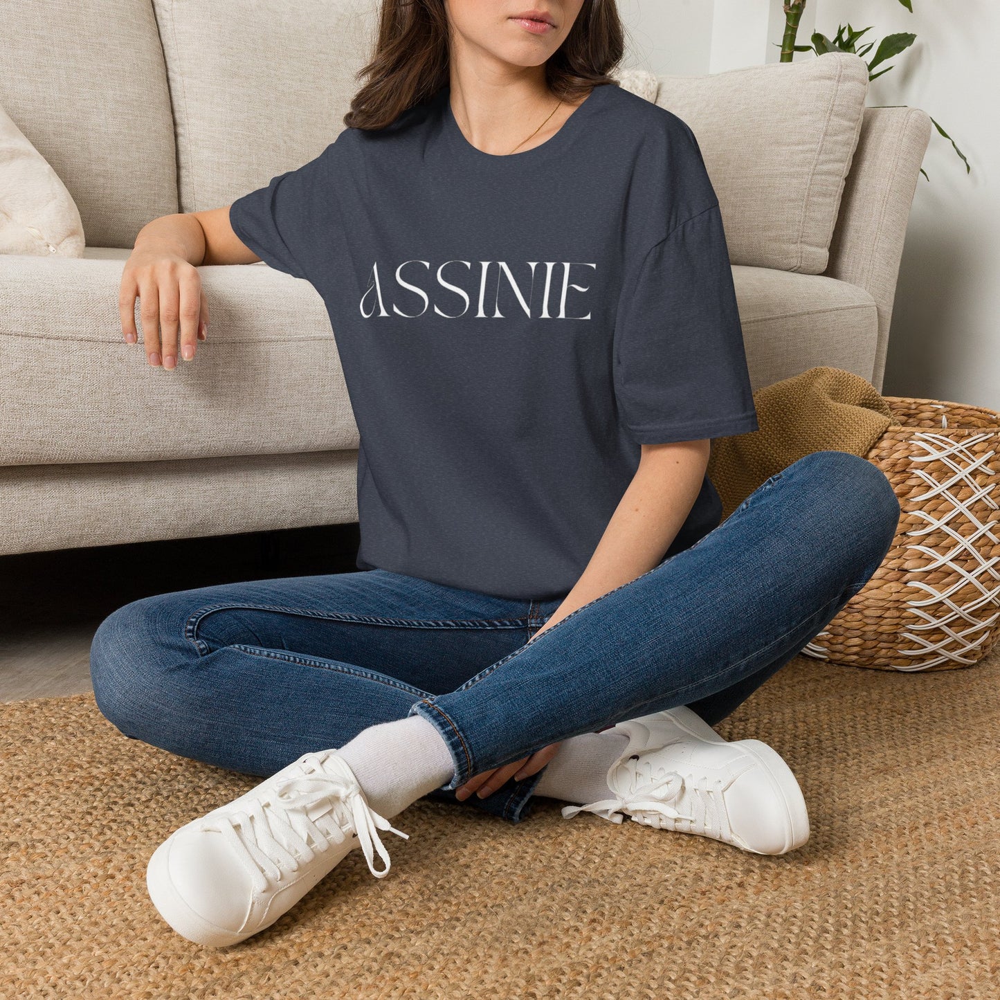 ASSNIE Embossed White T‑Shirt — Minimalist Logo Tee