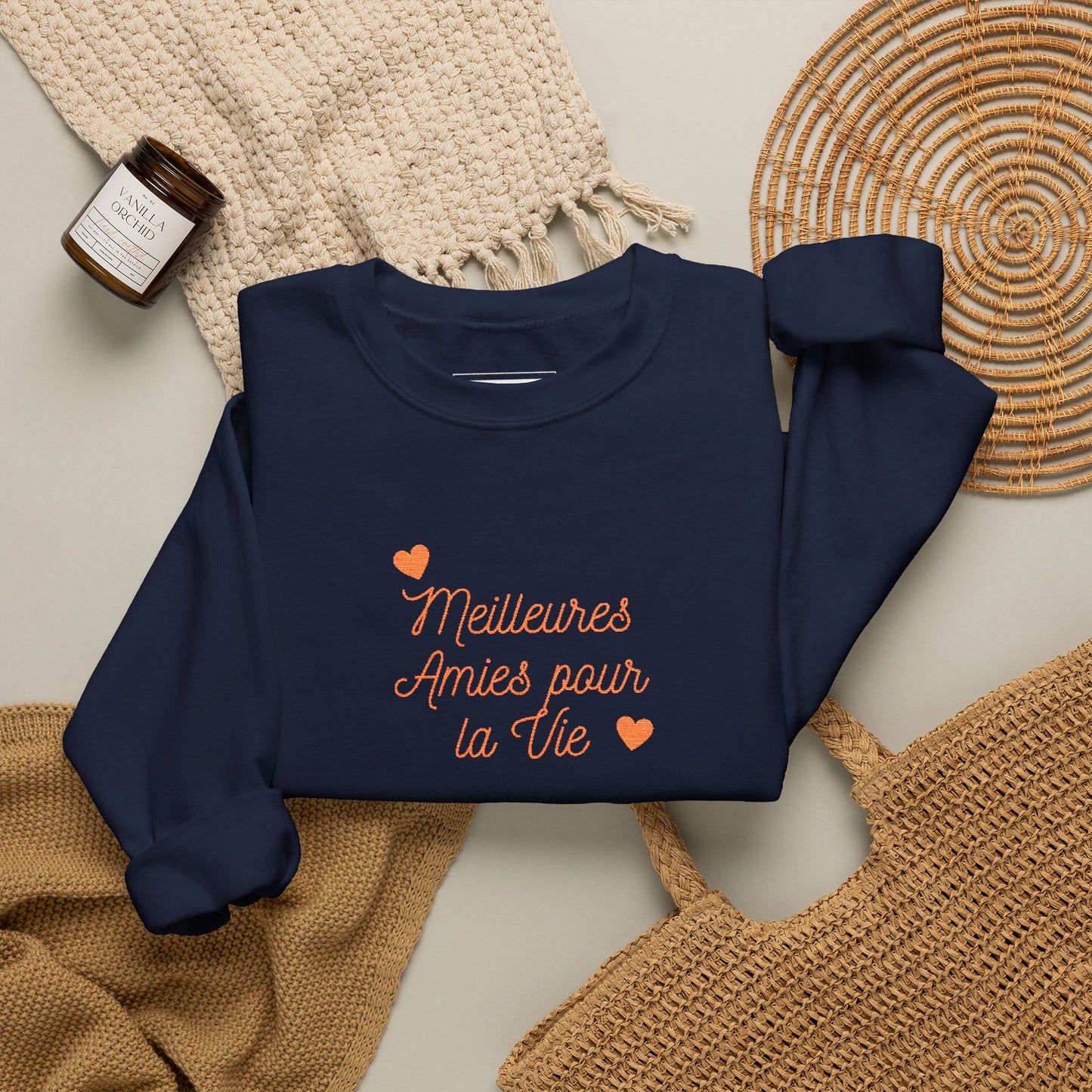 Crewneck Sweatshirt – 'Mistakes Arrive' Cute Script Heart Graphic, Cozy Casual Pullover