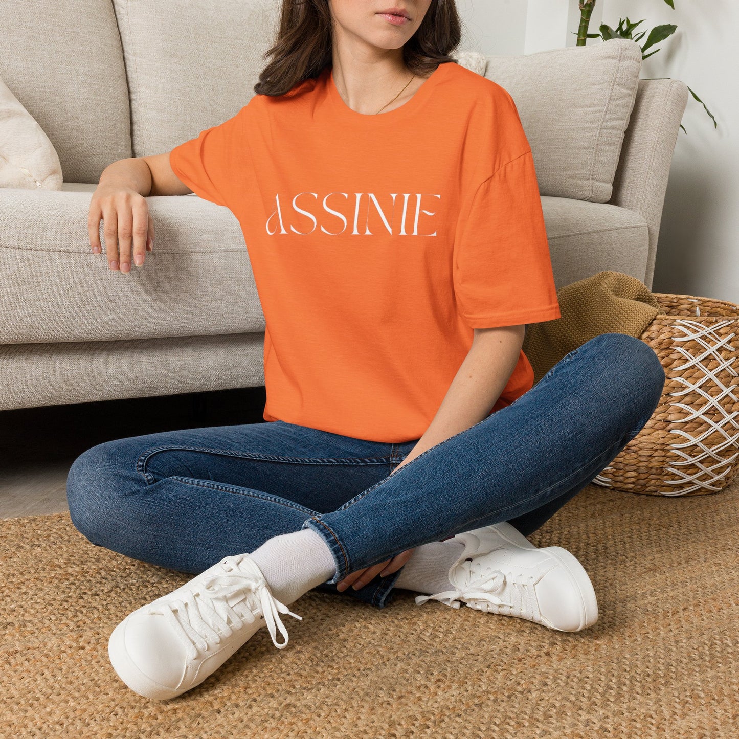 ASSNIE Embossed White T‑Shirt — Minimalist Logo Tee