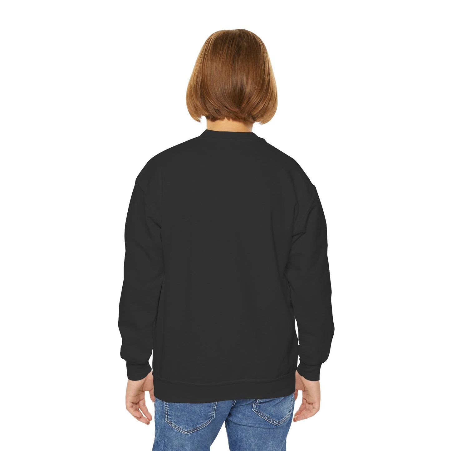 Youth Crewneck Sweatshirt — Cozy Winter Fashion Collage "Bonjour Hiver"