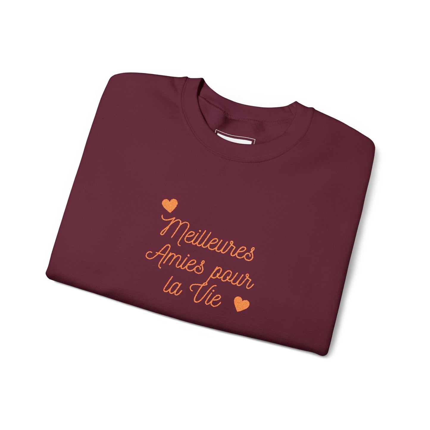 Crewneck Sweatshirt – 'Mistakes Arrive' Cute Script Heart Graphic, Cozy Casual Pullover