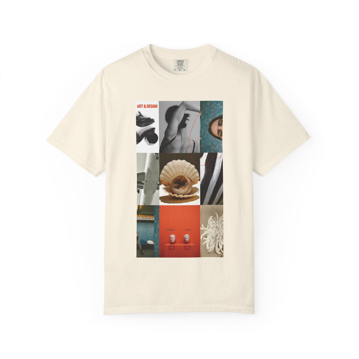 Photo Collage Graphic T‑Shirt — Vintage Object Grid Print