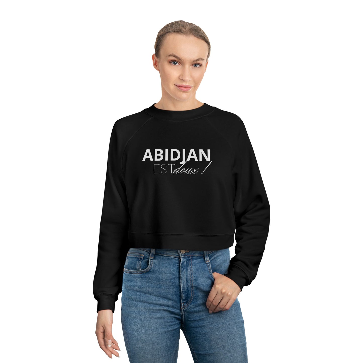 Cropped Pullover — "ABIDJAN Is Home" Women's Fleece Top