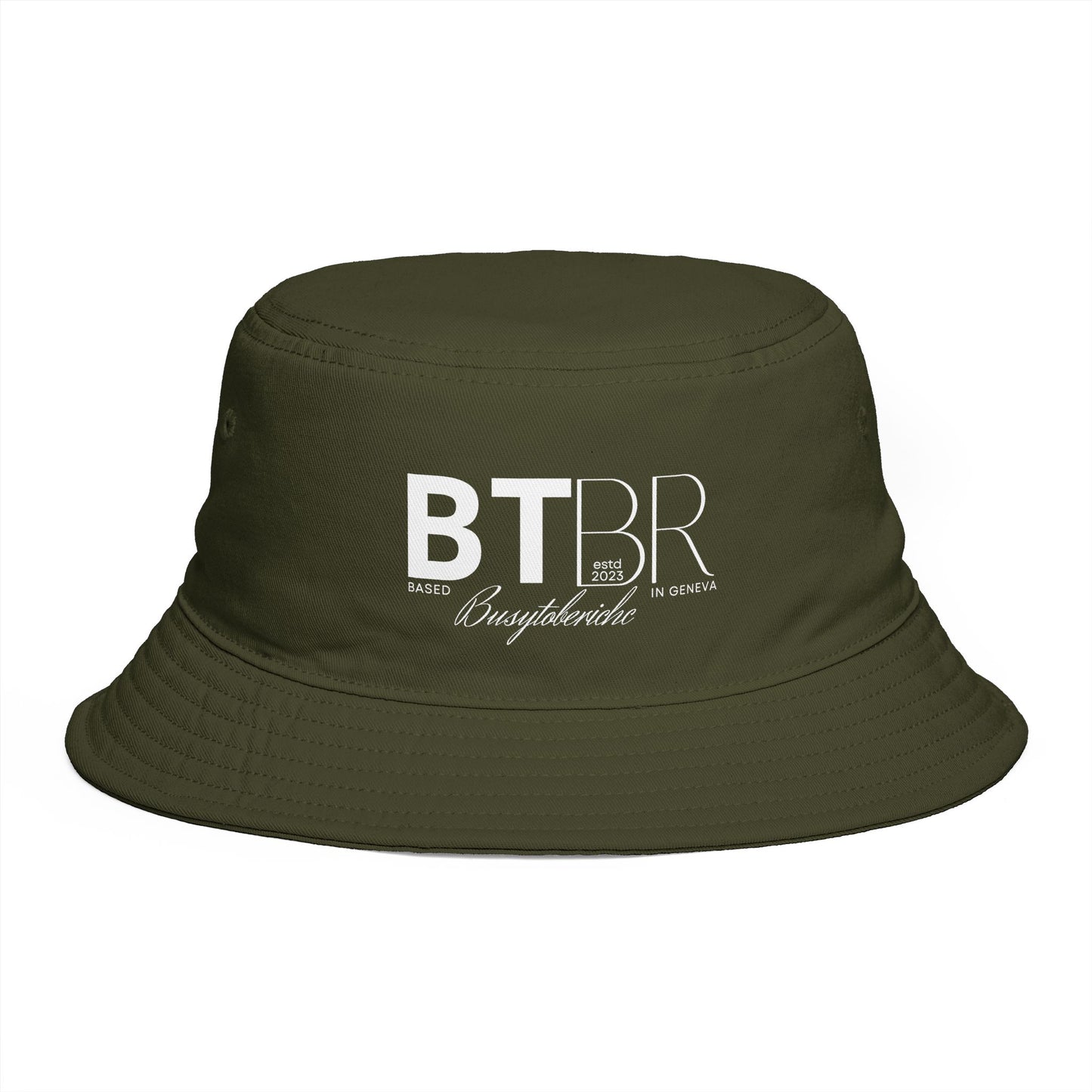 BTBR Script Logo Bucket Hat — Black Embroidered Bragging Rights Bucket Hat