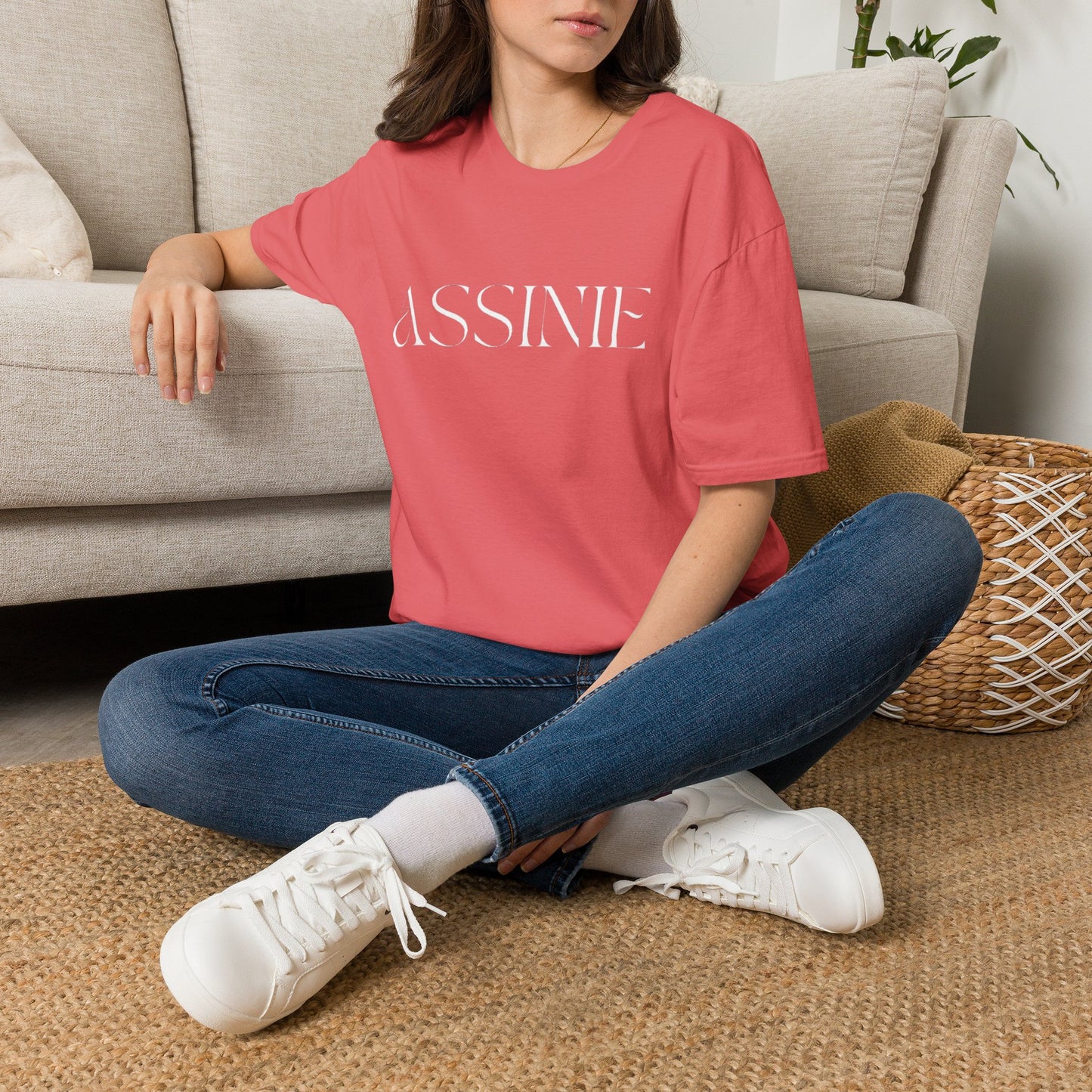 ASSNIE Embossed White T‑Shirt — Minimalist Logo Tee