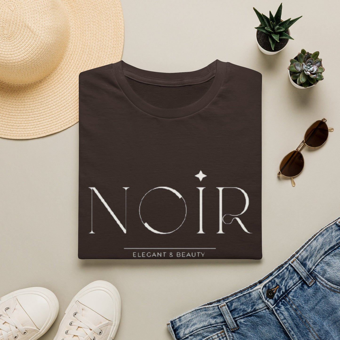 Minimalist 'Noir' Graphic T-Shirt — Subtle Monochrome Logo Tee