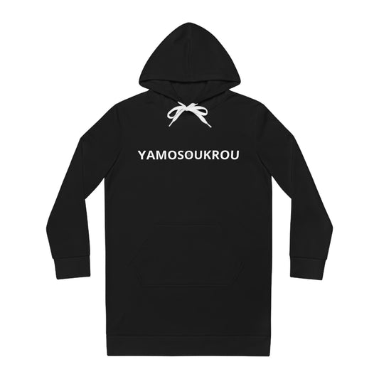 YAMOSOUKROU Hoodie Dress — Women's Black Casual Hooded Tunic