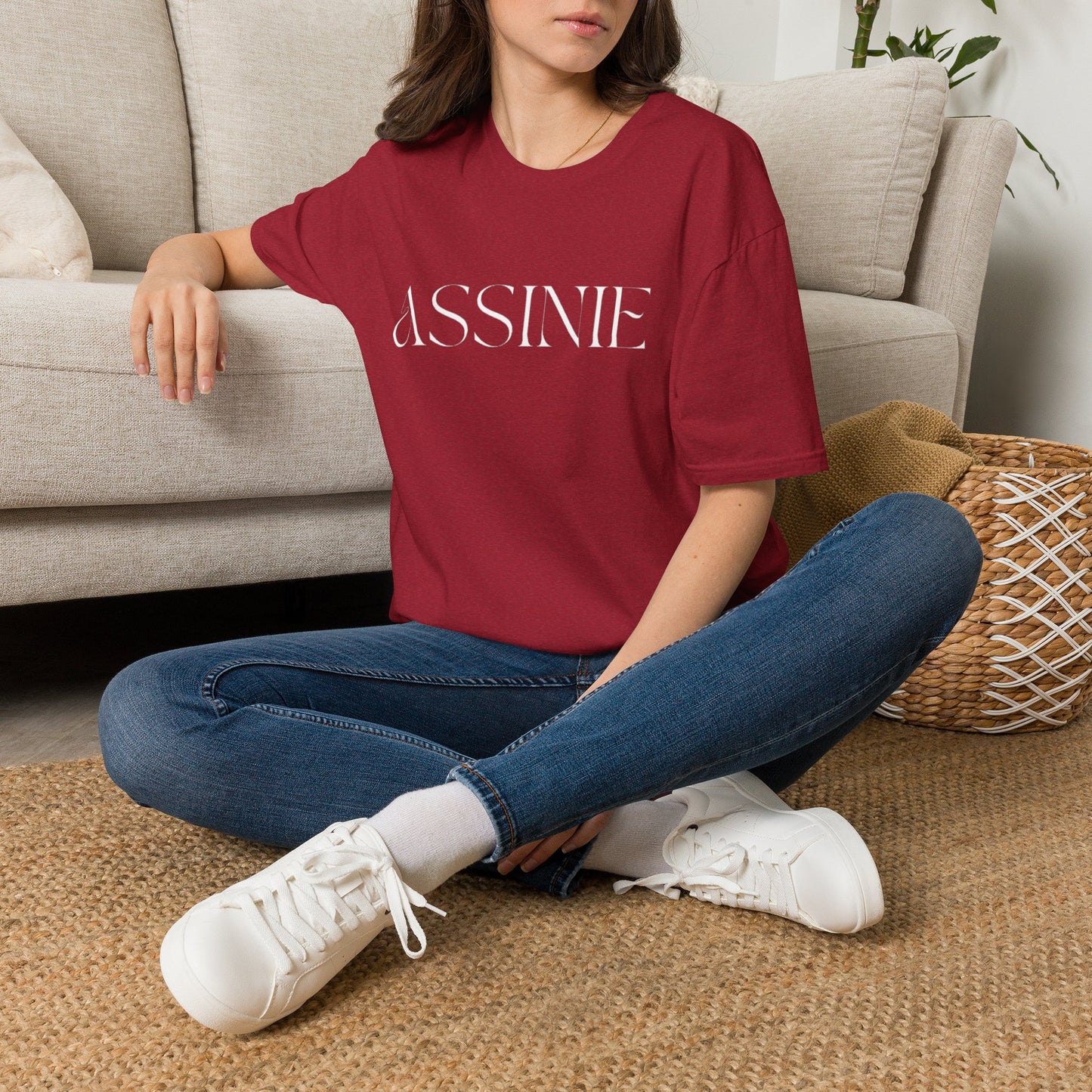 ASSNIE Embossed White T‑Shirt — Minimalist Logo Tee