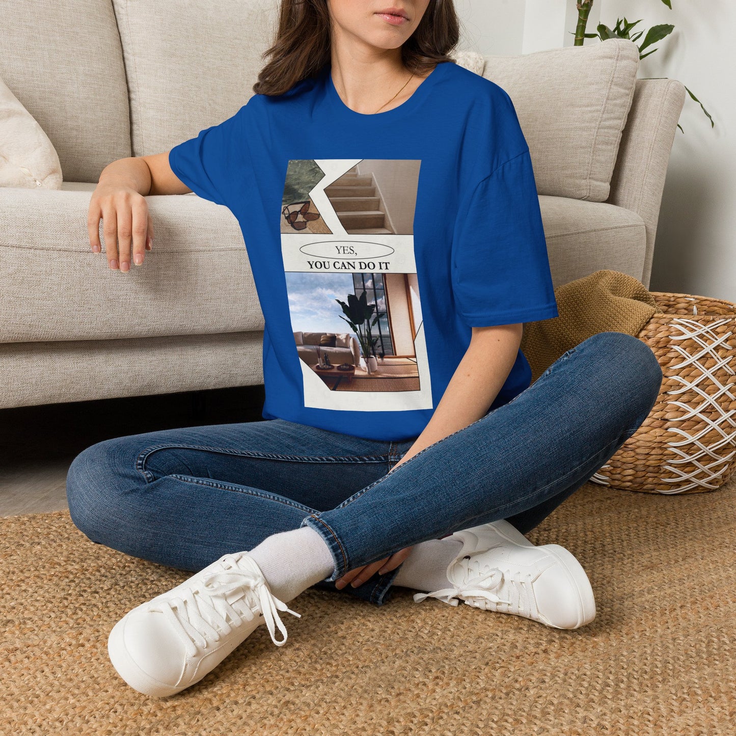 Motivational Photo Collage T-Shirt — "Yes, You Can Do It" Inspirational Tee