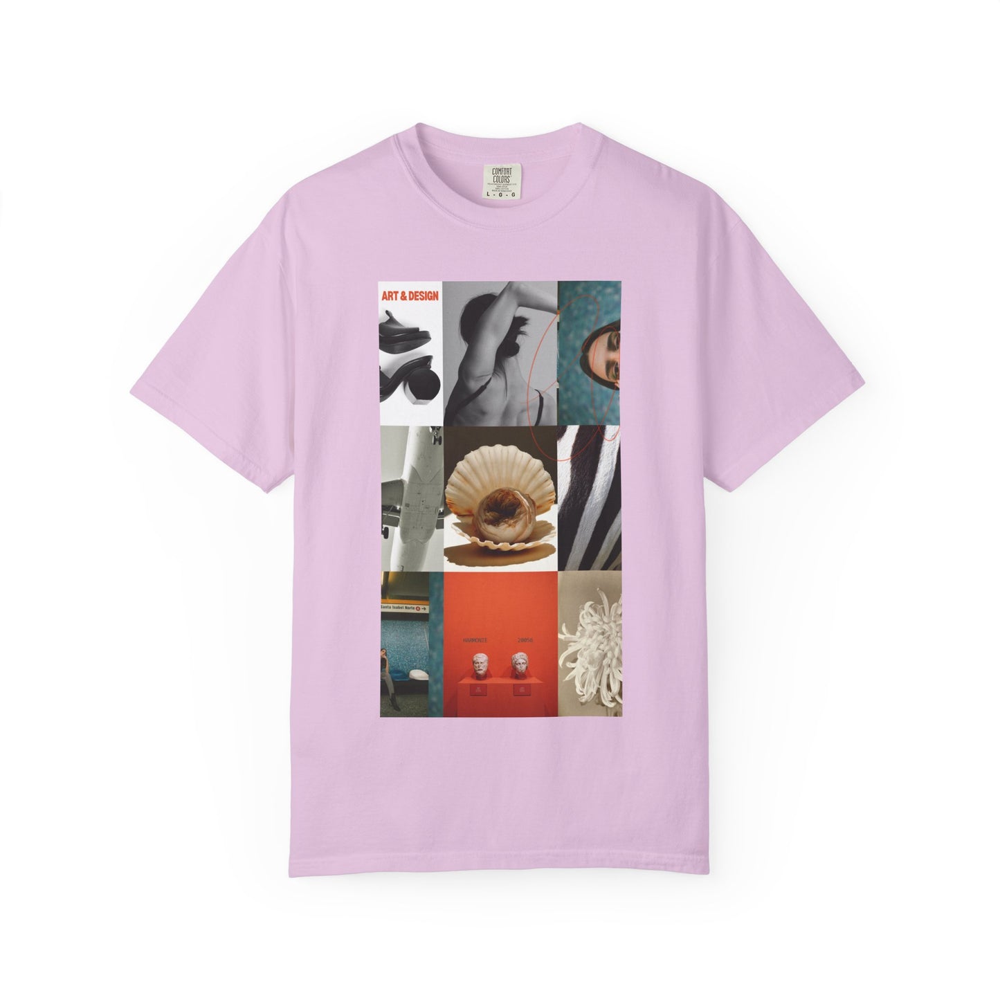 Photo Collage Graphic T‑Shirt — Vintage Object Grid Print