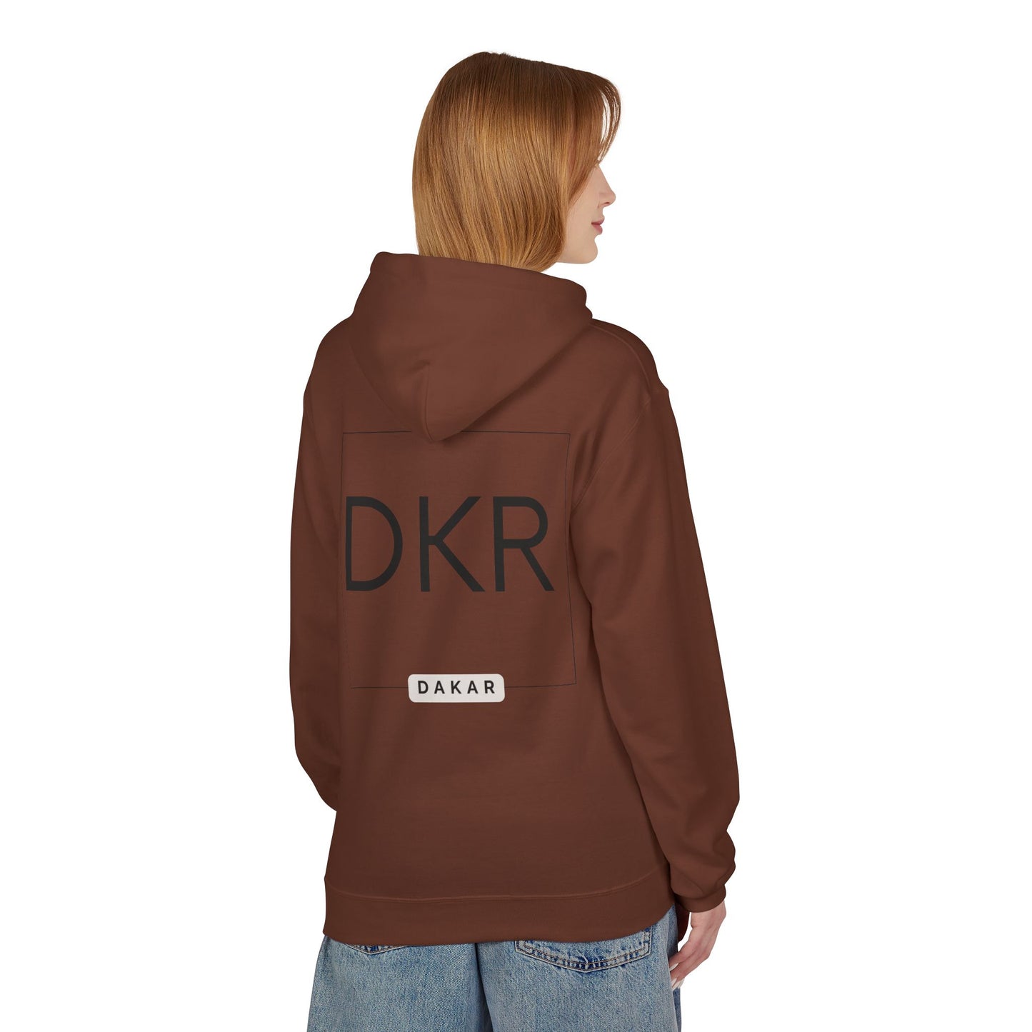 DKR (Dakar) White Hoodie — Clean Logo Chest & Back