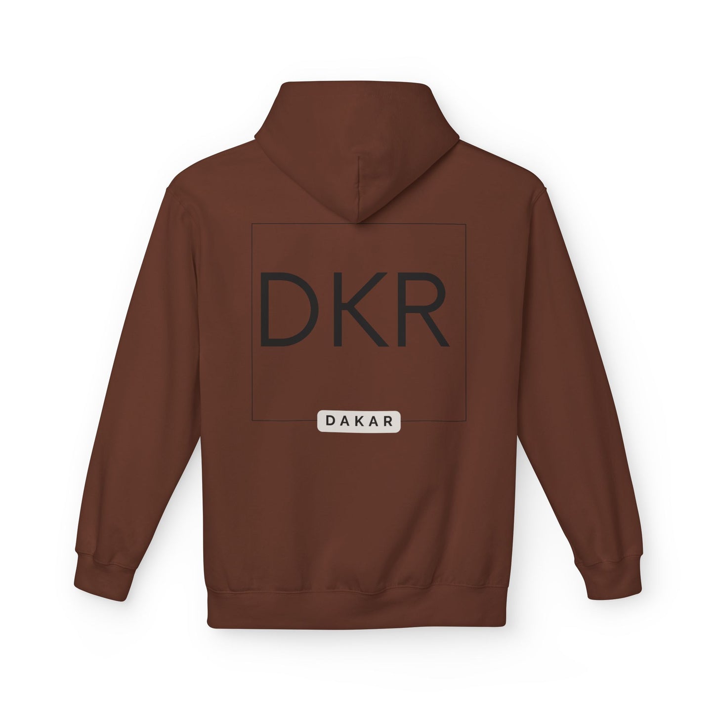 DKR (Dakar) White Hoodie — Clean Logo Chest & Back