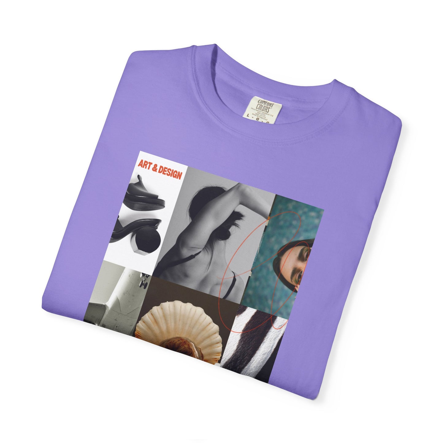 Photo Collage Graphic T‑Shirt — Vintage Object Grid Print