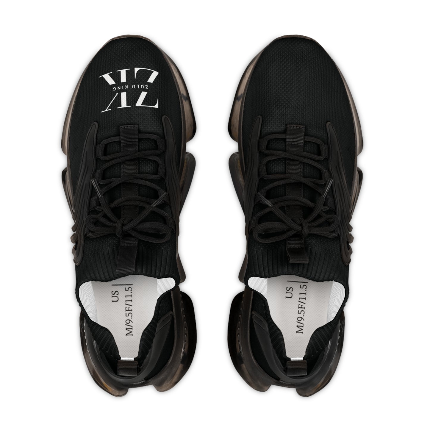 ZULU KING Men's Sneakers — Lightweight White Athletic Shoes with Black Toe Accent