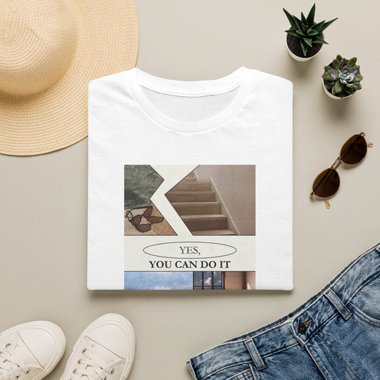 Motivational Photo Collage T-Shirt — "Yes, You Can Do It" Inspirational Tee