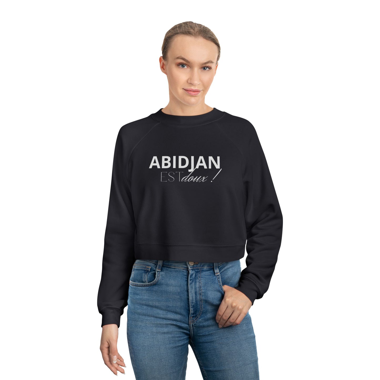 Cropped Pullover — "ABIDJAN Is Home" Women's Fleece Top