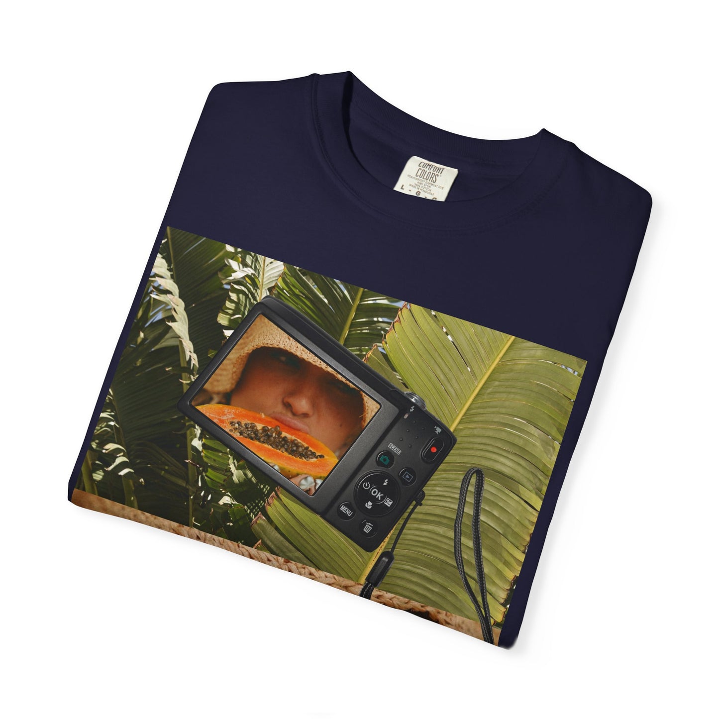 Retro Collage T-Shirt — Tropical TV & Papaya Art Tee