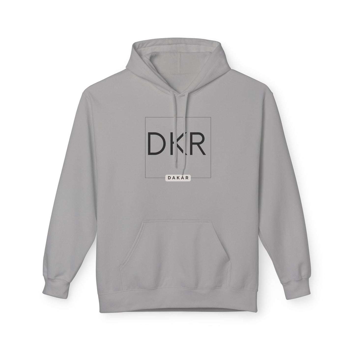 DKR (Dakar) White Hoodie — Clean Logo Chest & Back