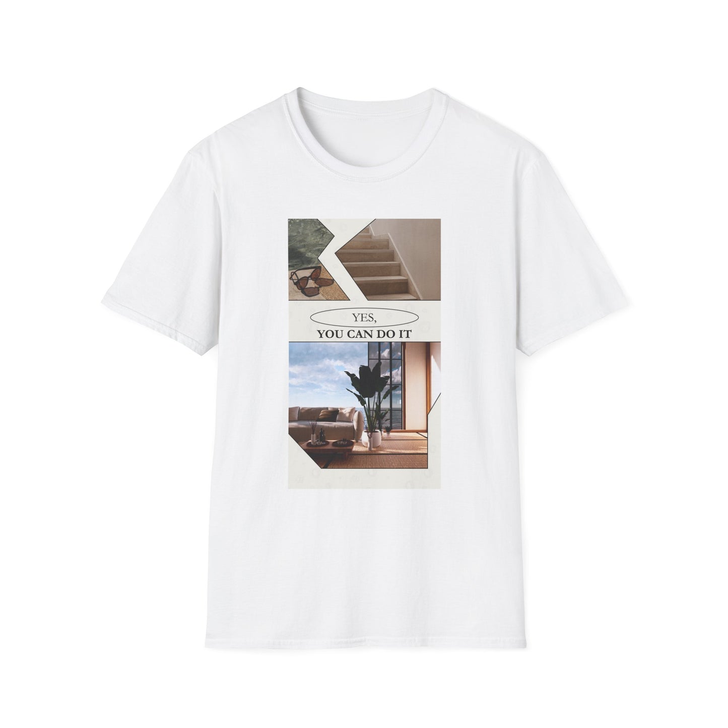 Motivational Photo Collage T-Shirt — "Yes, You Can Do It" Inspirational Tee