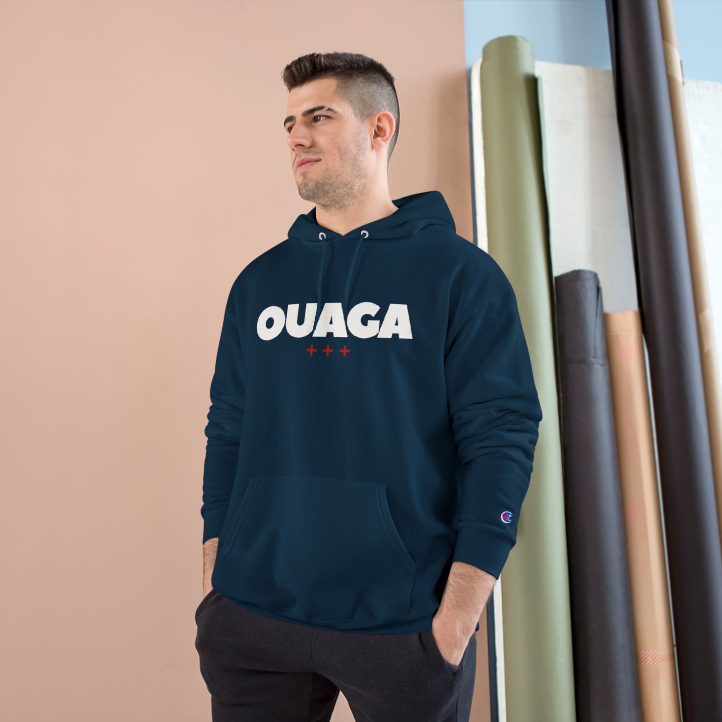OUAGA Champion Hoodie — Retro City Name Pullover
