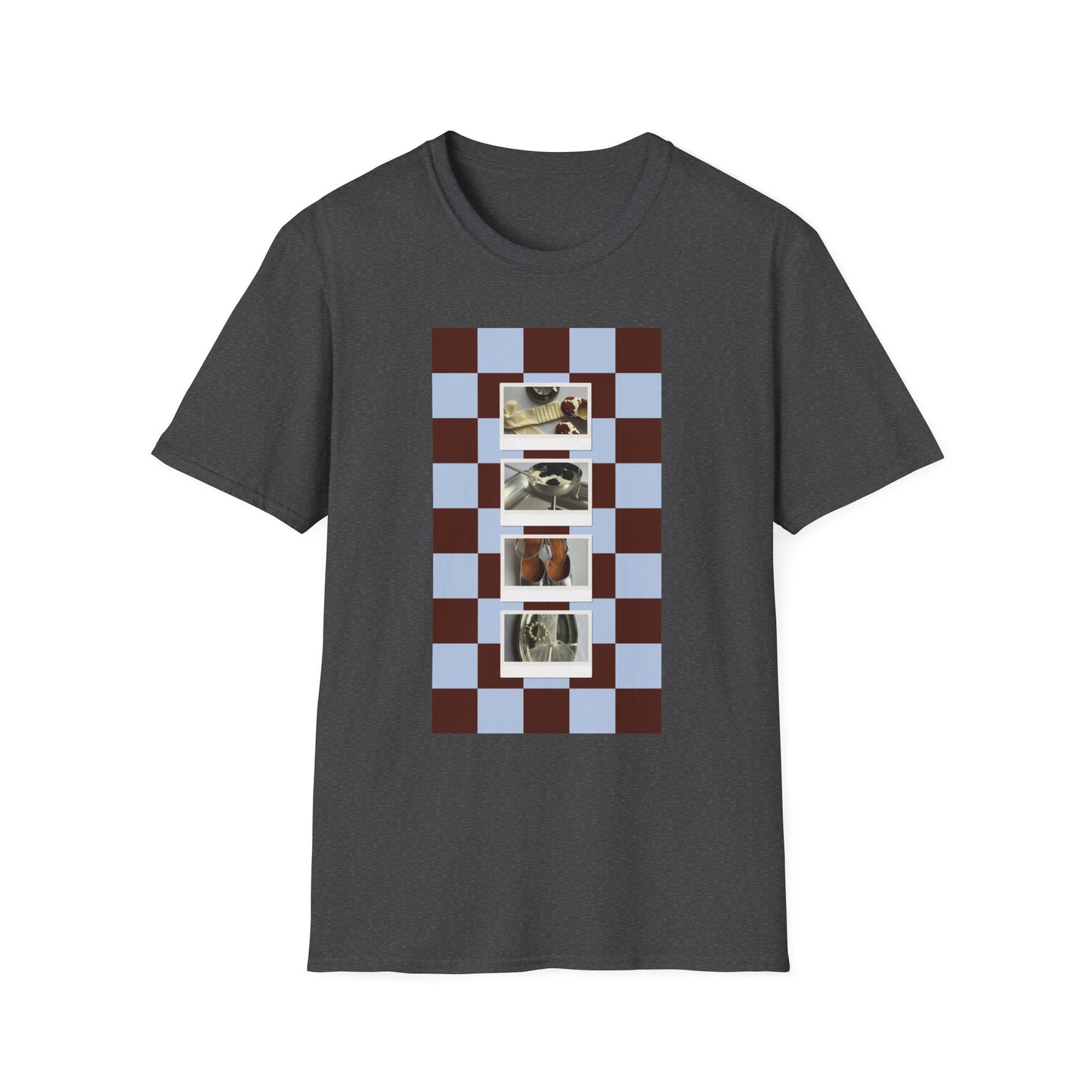 T-Shirt — Vintage Photo Checkerboard Collage