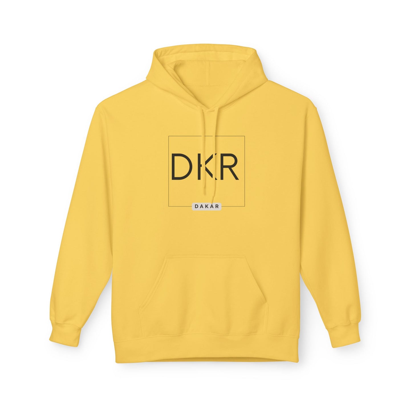 DKR (Dakar) White Hoodie — Clean Logo Chest & Back