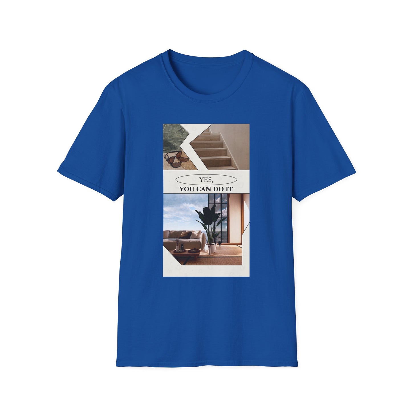 Motivational Photo Collage T-Shirt — "Yes, You Can Do It" Inspirational Tee