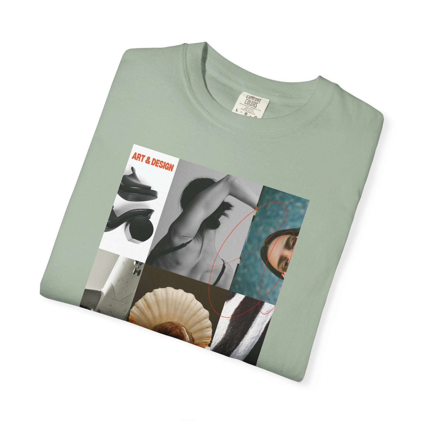 Photo Collage Graphic T‑Shirt — Vintage Object Grid Print