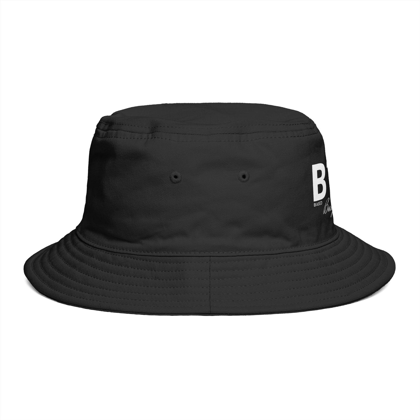 BTBR Script Logo Bucket Hat — Black Embroidered Bragging Rights Bucket Hat