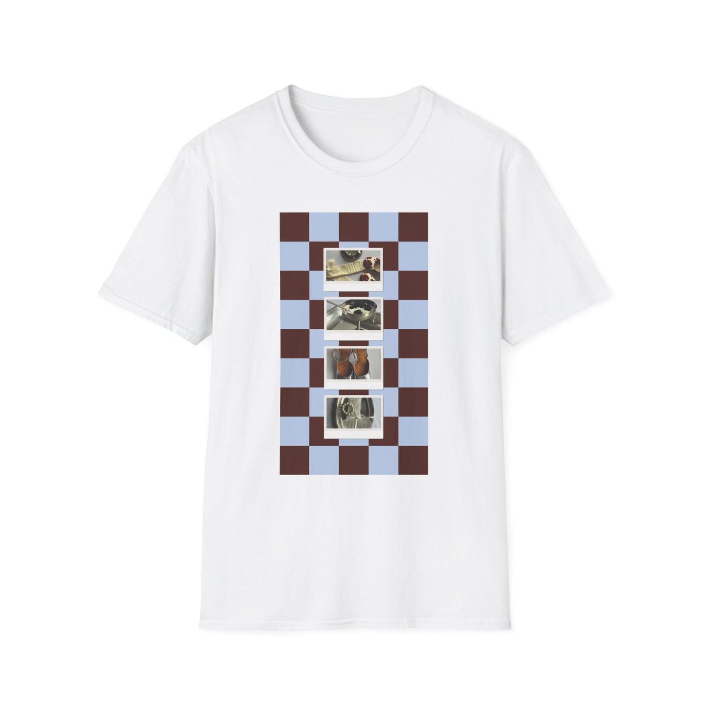 T-Shirt — Vintage Photo Checkerboard Collage