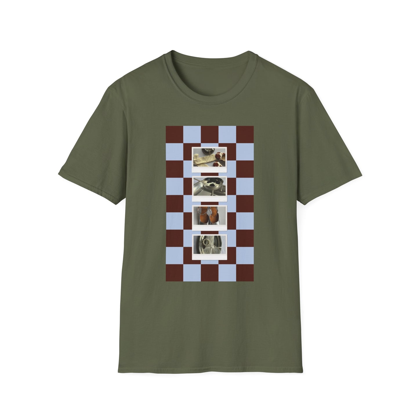 T-Shirt — Vintage Photo Checkerboard Collage